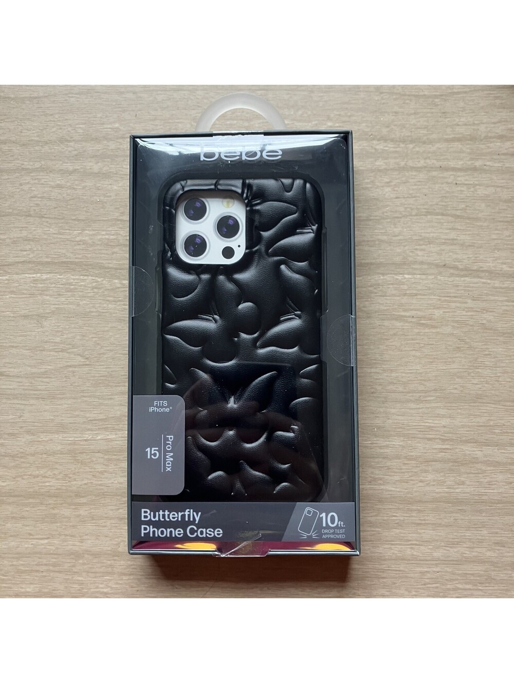 Y2K Whimsigoth Bebe Faux Leather Butterfly Puff Phone Case iPhone 15 Pro Max New